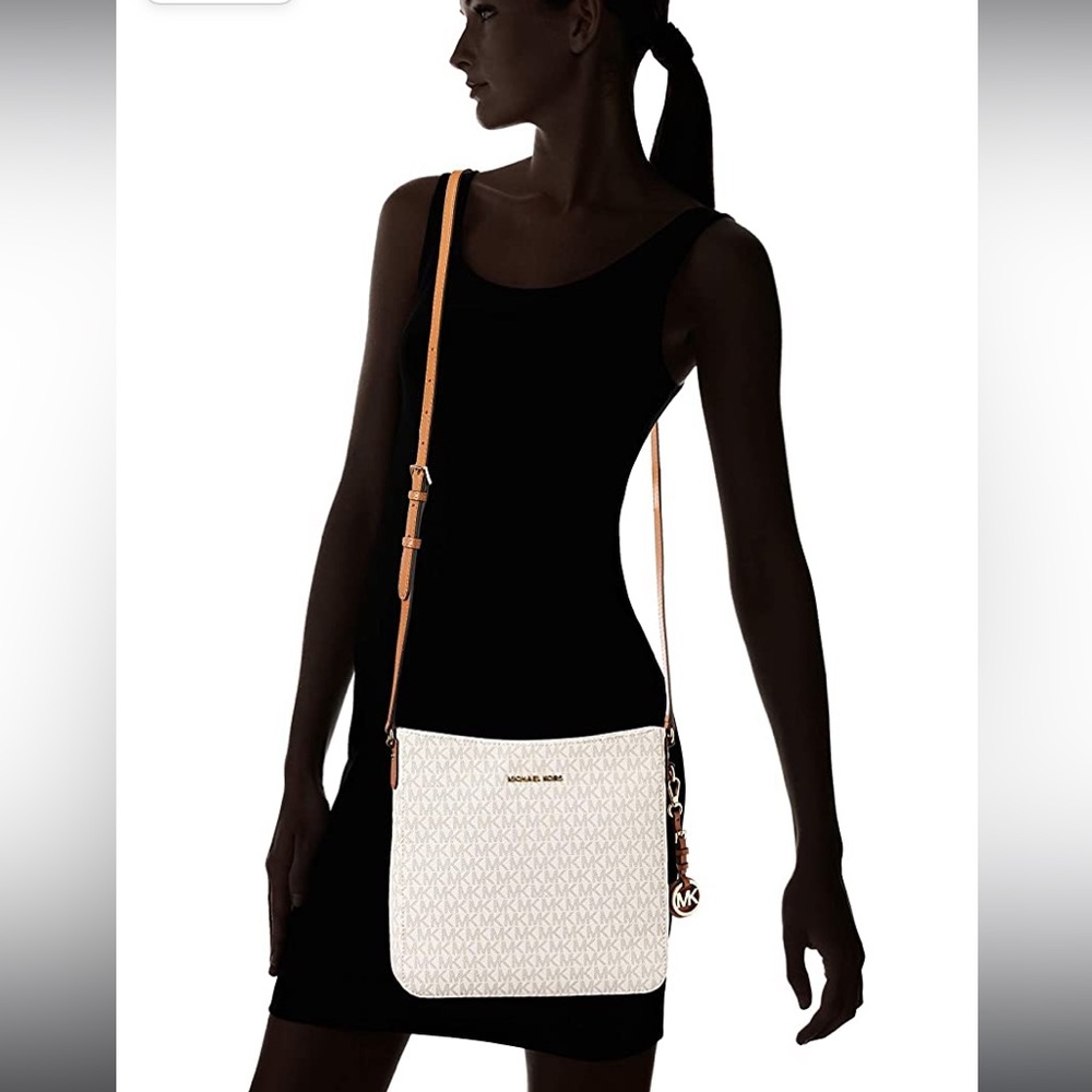 Michael Kors Jet Set Large Vanilla Signature Messenger Bag - vanilla - NEW!